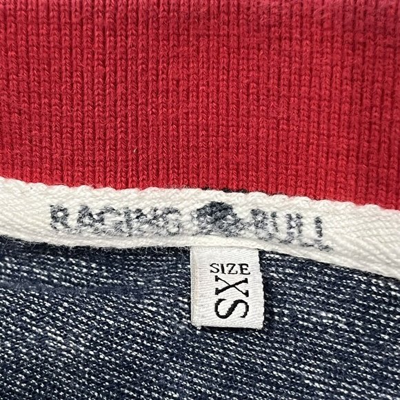 Raging Bull Red White Blue Polo Shirt Yon Andre Rugby Women Size XS - Picture 9 of 15